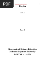 English: Directorate of Distance Education Maharshi Dayanand University ROHTAK - 124 001