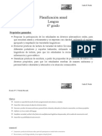 Planificación Anual Lengua 6° Grado: Propósitos Generales