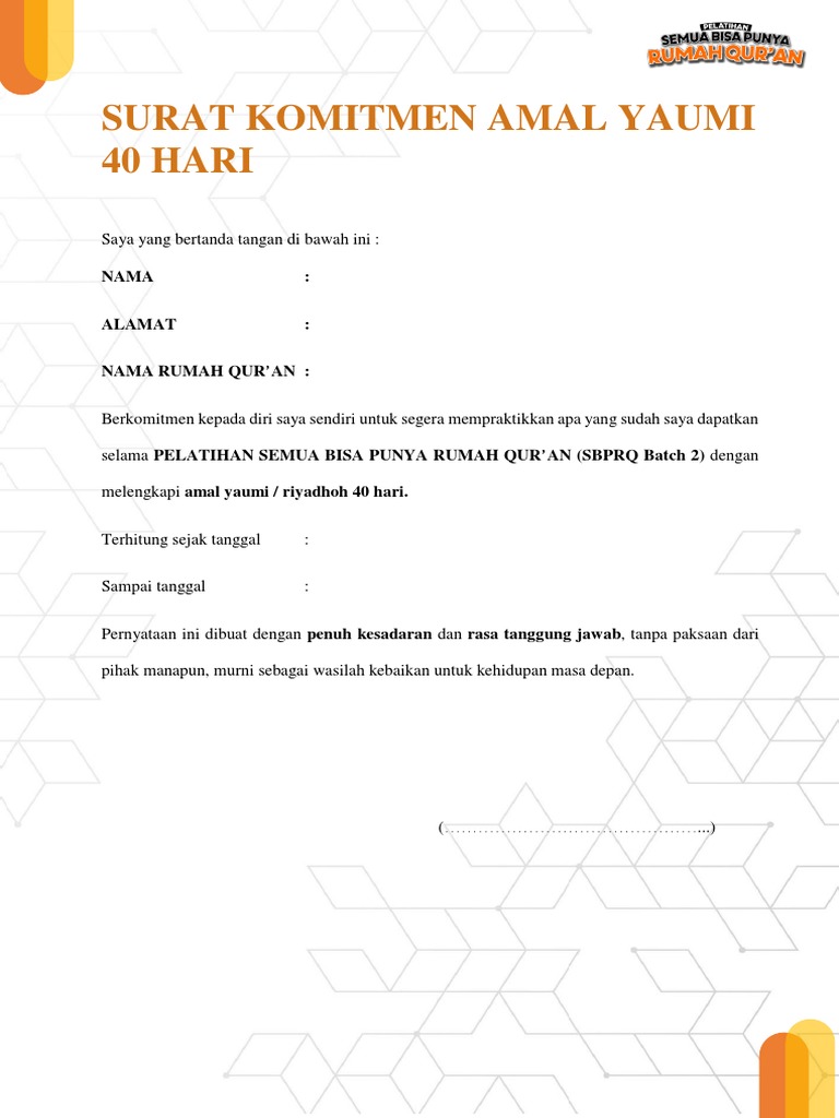 Surat Komitmen | PDF