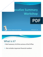 How to write an Executive Summary for your B-Plan