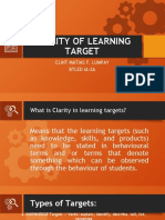 Clarity of Learning Target