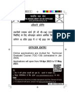 Short Notification Indian Army Technical Graduate Course January 2024
