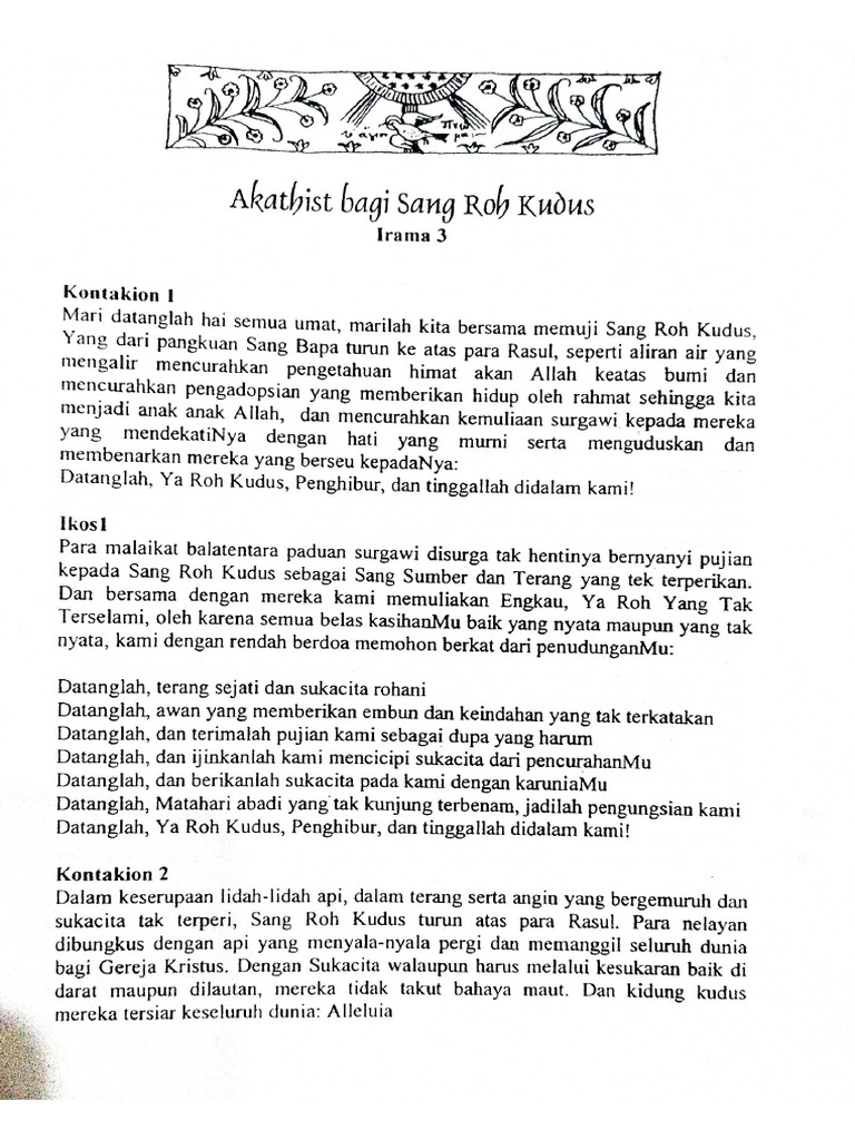 Akathist Bagi Sang Roh Kudus | PDF