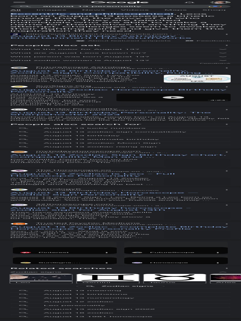 August 13 Personality - Google Search | PDF | Astrological Sign | Zodiac