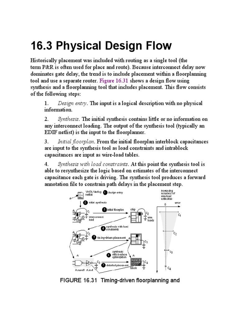 6 physical design flow pdf logic synthesis electrical engineering
