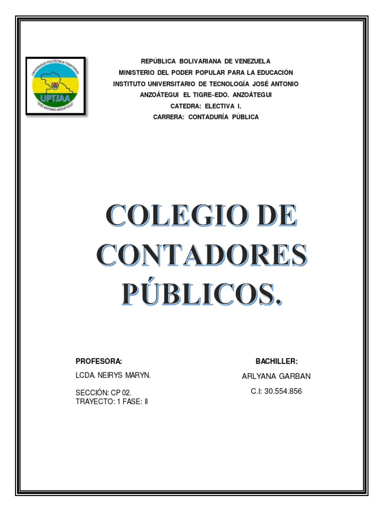 Historia y Funciones del Colegio de Contadores de Venezuela | PDF ...