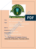 University of Education, Township Lahore.: Department of Computer Sciences