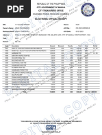 Electronic Official Receipt: City Government of Manila City Treasurer'S Office