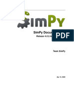 Simpy Documentation: Release 4.0.2.Dev1+G2973Dbe