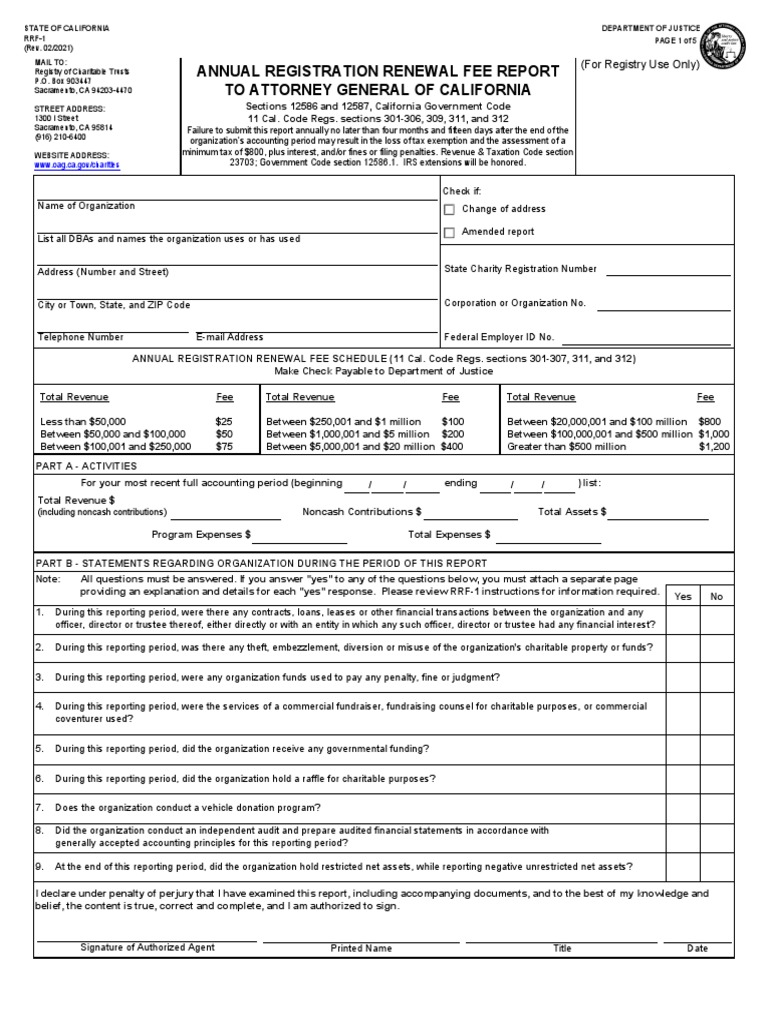 Form Rrf 1 Registry Of Charitable Trusts Instructions For 8962