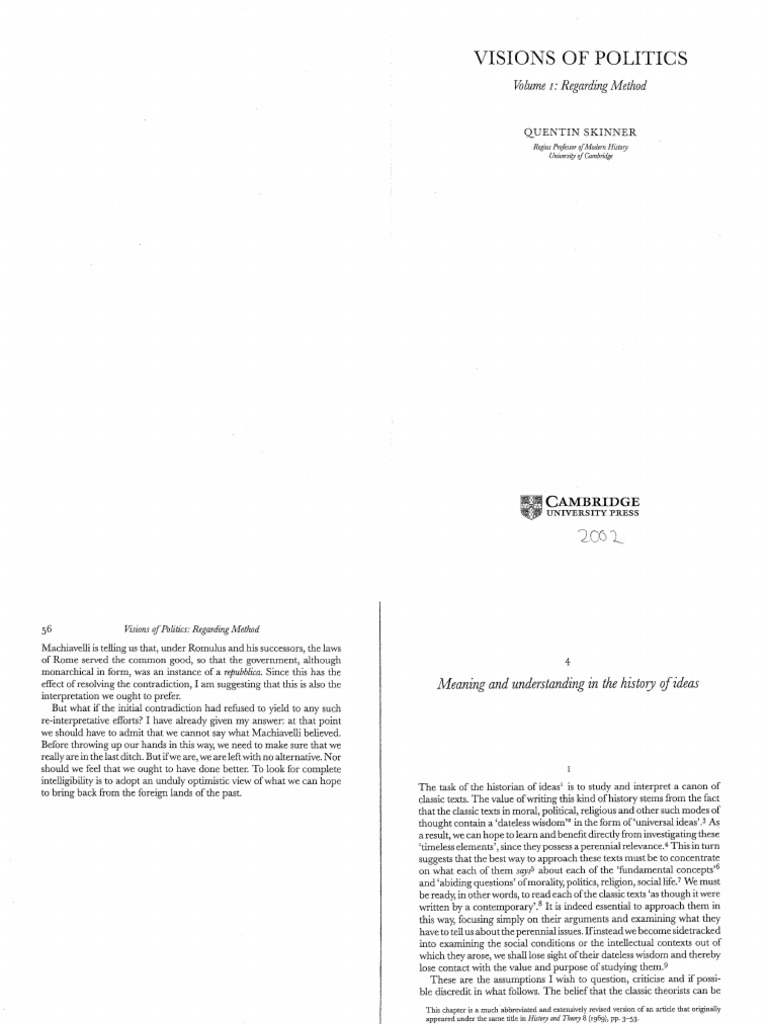 Skinner Meaning and Understanding in The History of Ideas PDF