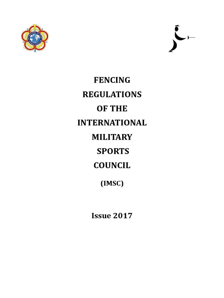 CISM Fencing Regulations 2017 ENG PDF Fencing Indoor Sports