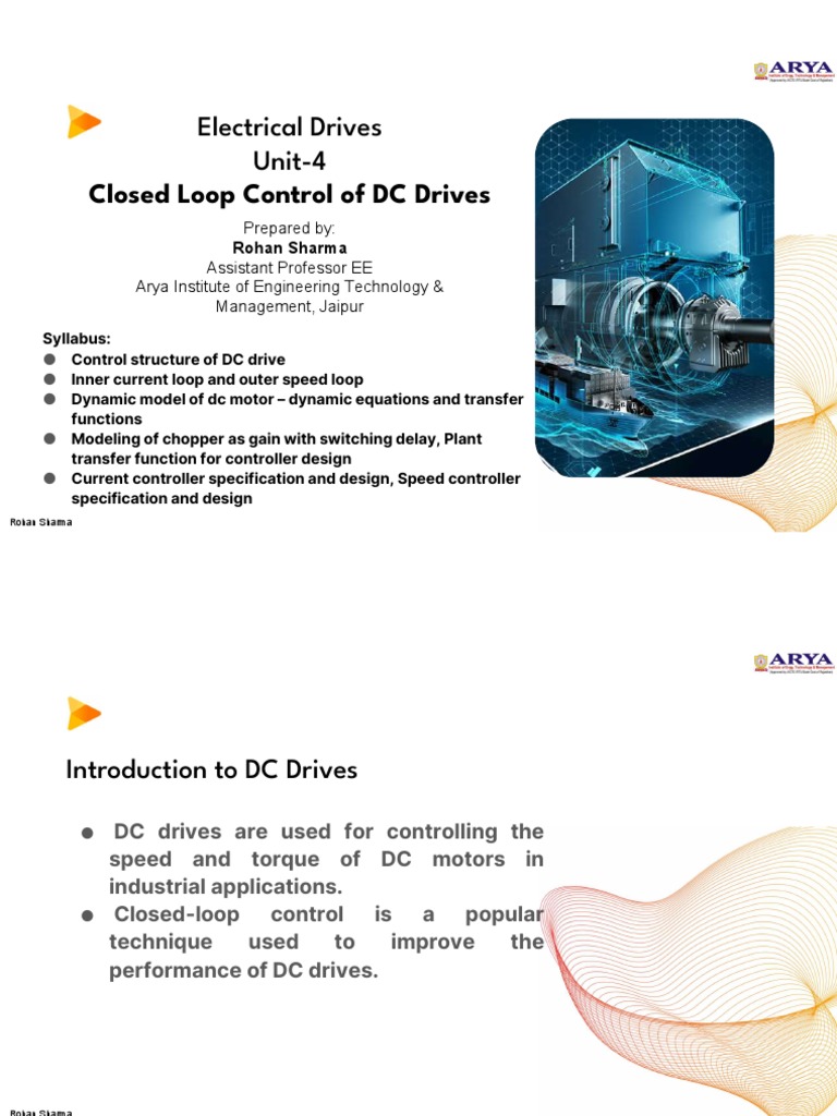 Closed Loop Control of DC Drives | PDF | Control Theory | Electric Motor