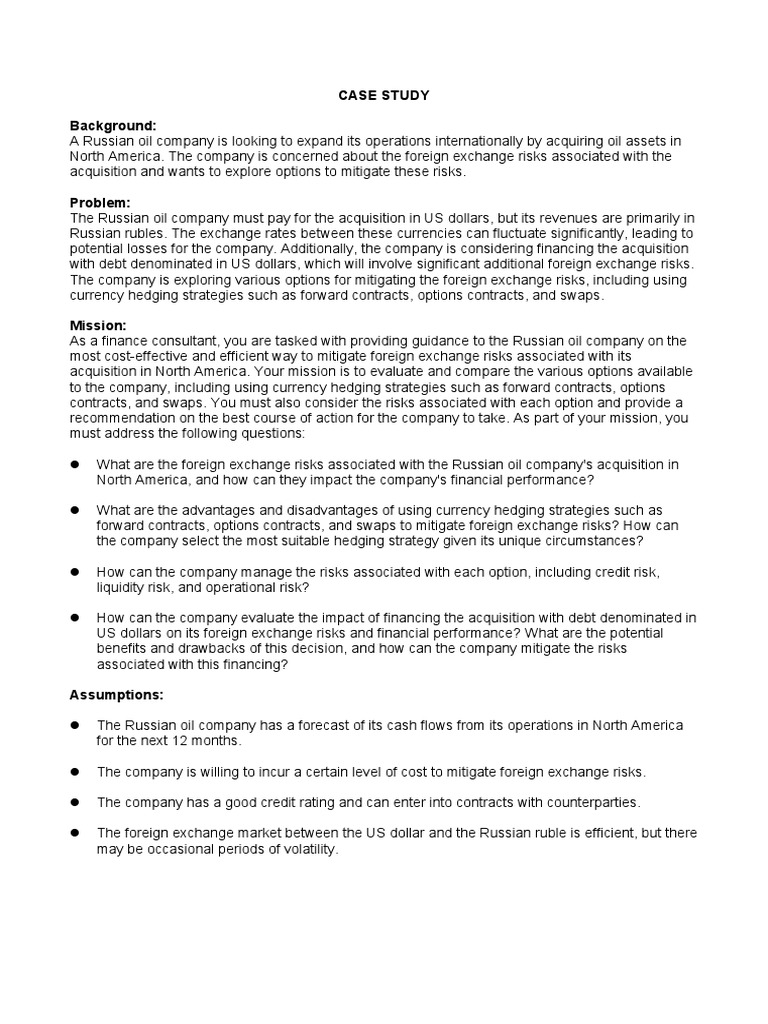 FX Risk Mitigation for Oil Acquisition | PDF | Hedge (Finance ...