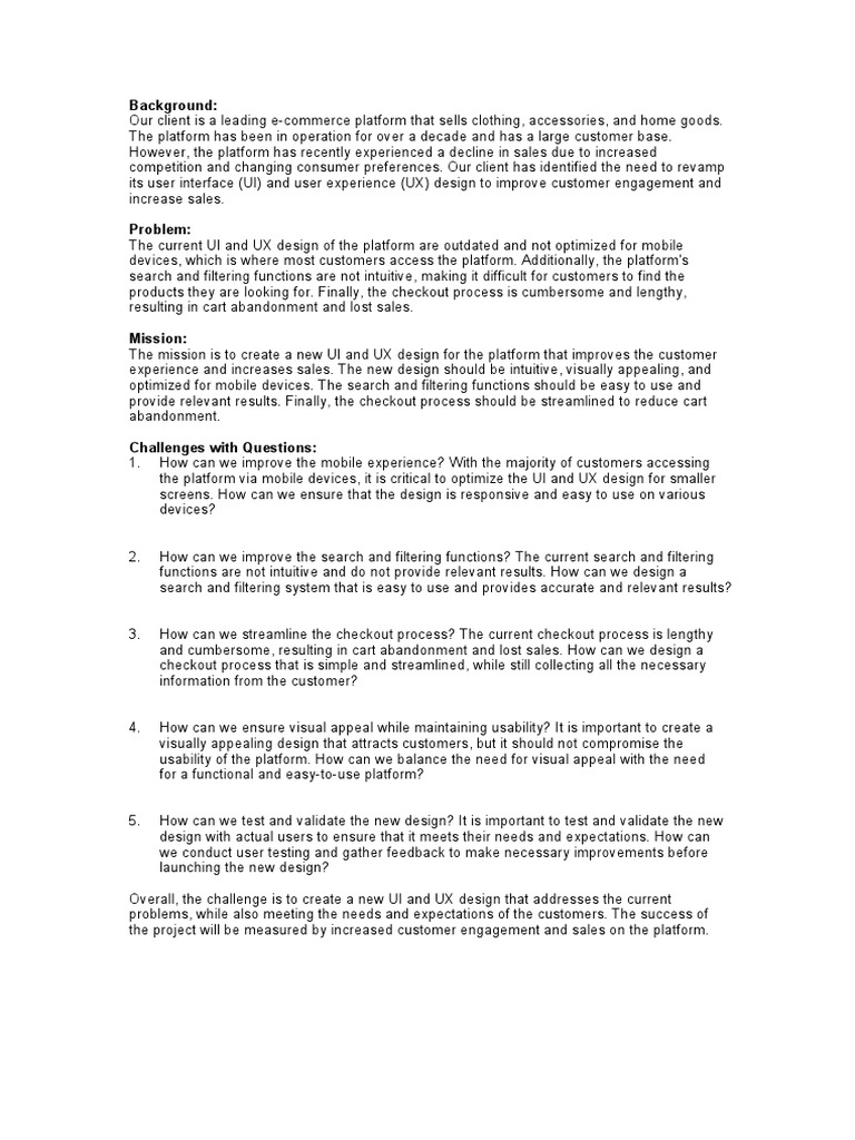Case Study Ui And Ux Pdf User Interface Point Of Sale