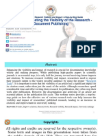 Maximizing Your Research Visibility and Impact: A Step-by-Step Guide Session 7: Boosting The Visibility of The Research - Document Publishing