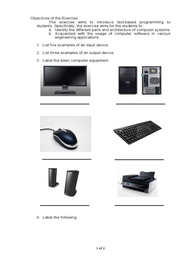 LabExer1 - Computer Parts and Functions - ABE103 | PDF