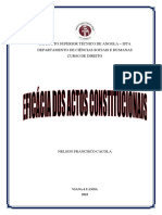 Trabalho de Dto Constitucional - Eficácia Dos Actos Constitucionais