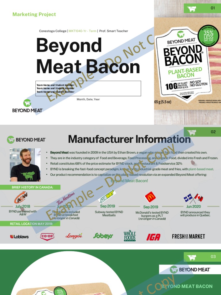 Marketing Project Student Sample - Beyond Meat WM1 | PDF | Pricing | Retail