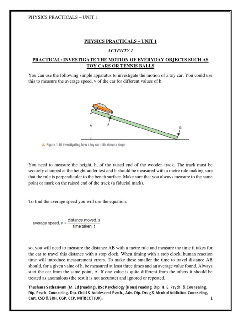 Investigating Motion of Everyday Objects | PDF | Time | Camera
