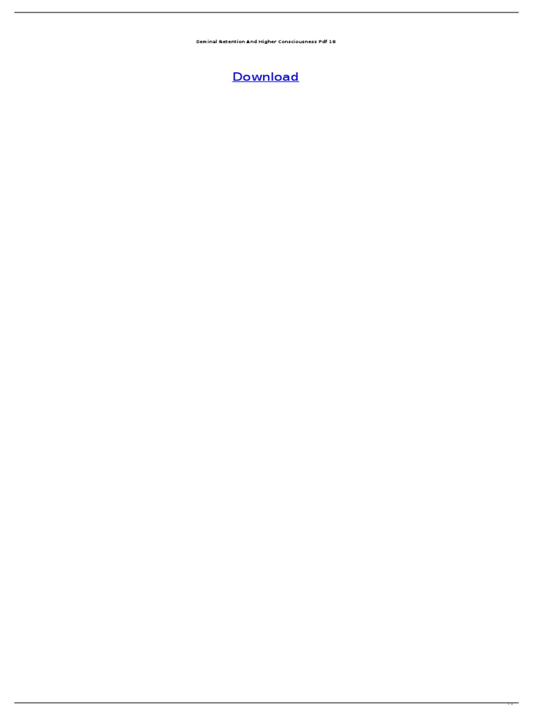 seminal retention and higher consciousness