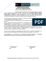 Acta de Conciliacion: Gobernacion Del Rimac