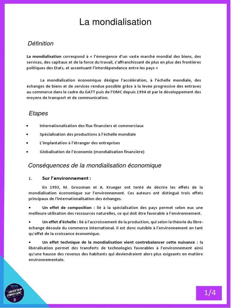 Impact de la mondialisation économique | PDF | Mondialisation ...