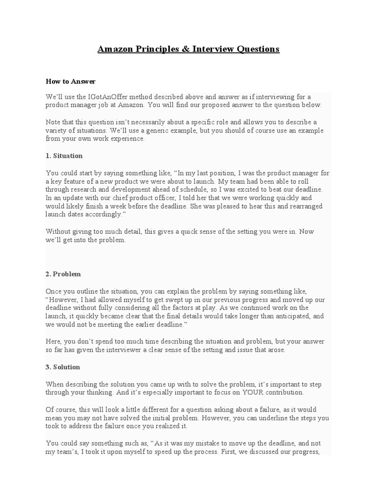 Amazon Principles PDF Employment Leadership