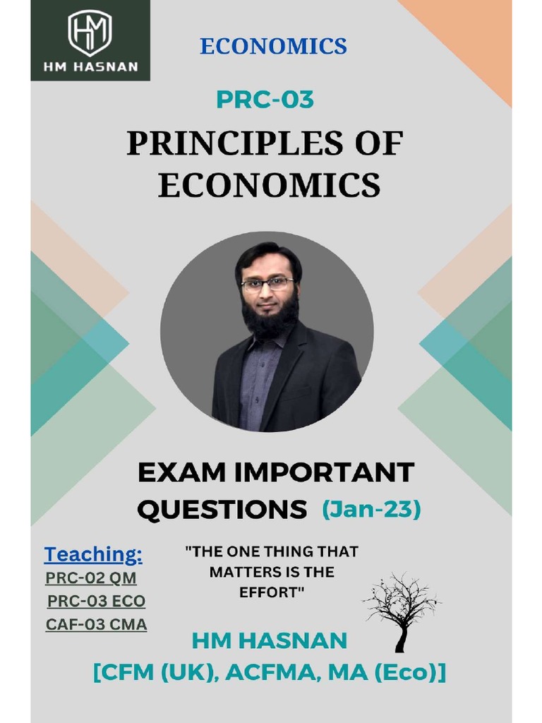 Eco Imp Questions (Jan23) HM Hasnan. PDF