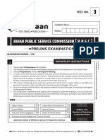 BPSC TEST-3 English Hindi Question