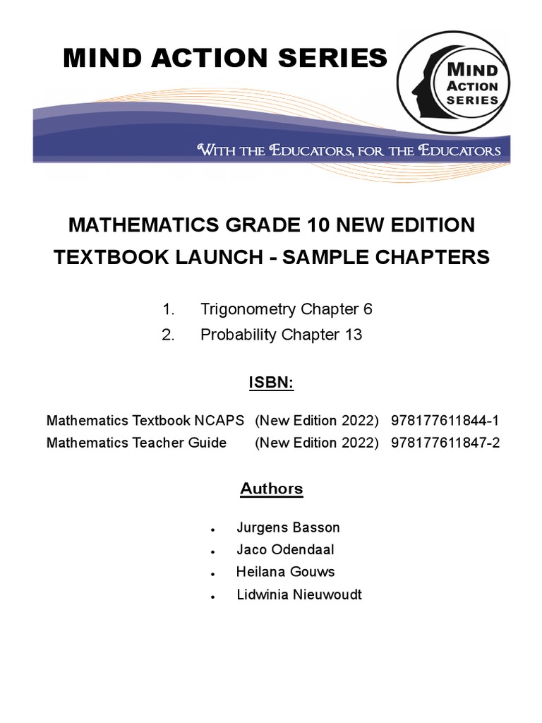 Mind action series mathematics grade 10 new edition textbook launch