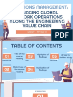 Operations Management:: Managing Global Network Operations Along The Engineering Value Chain