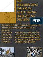 Paglaganap NG Relihiyong Islam Sa Iba't Ibang Bahagi NG Pilipinas