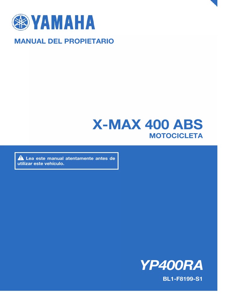 Manual Yamaha XMAX 400 (2018) (Español 118 Páginas) PDF