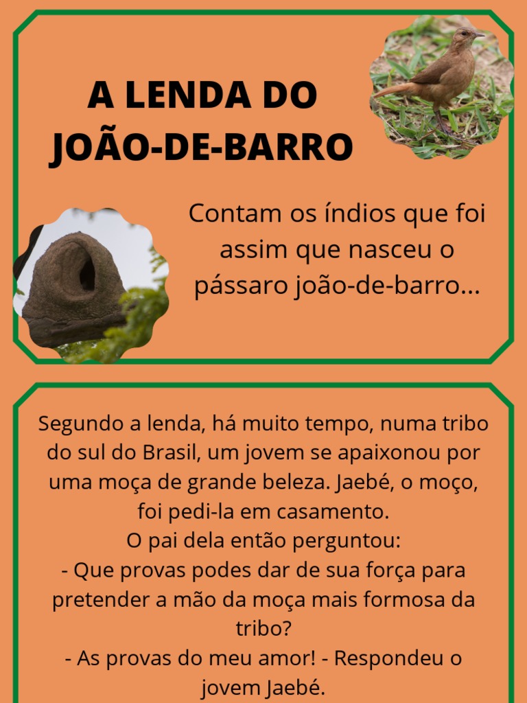 A Lenda Do João-De-Barro | PDF | Amor | Povos indígenas das Américas