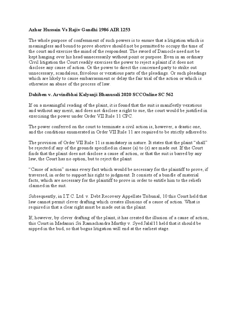 Order 7 rule 11 pdf