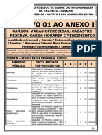 Aditivo 01 Ao Anexo I: Cargos, Vagas Oferecidas, Cadastro Reserva, Carga Horária E Vencimentos