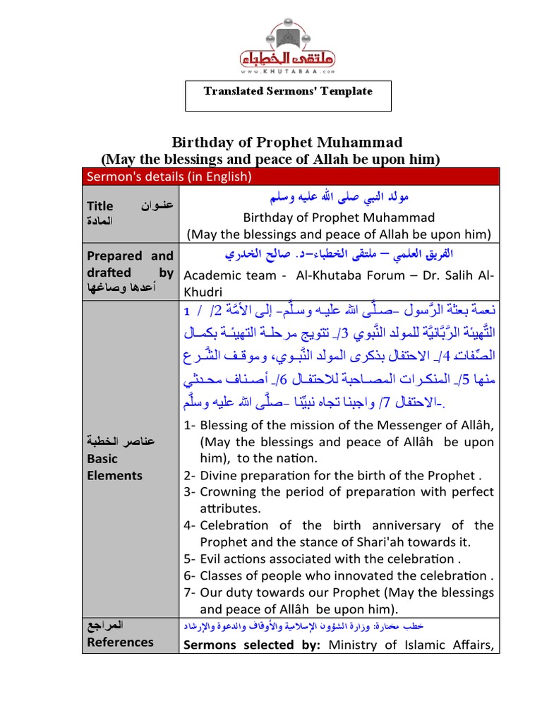 Celebrating the Birth of Prophet Muhammad | PDF | God In Islam | Quran