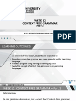 Al102 - Week 12 - Context Free Grammar