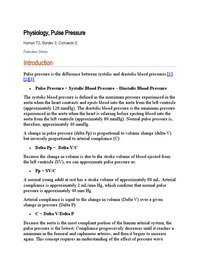 Pulse Pressure | PDF | Diastole | Blood Pressure