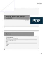 Capital Budgeting & Cost Analysis: Outline
