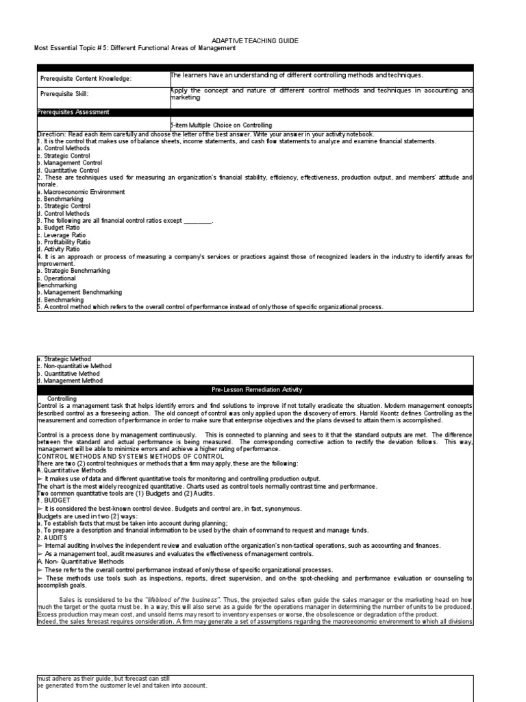 Prerequisites Assessment | PDF | Recruitment | Marketing