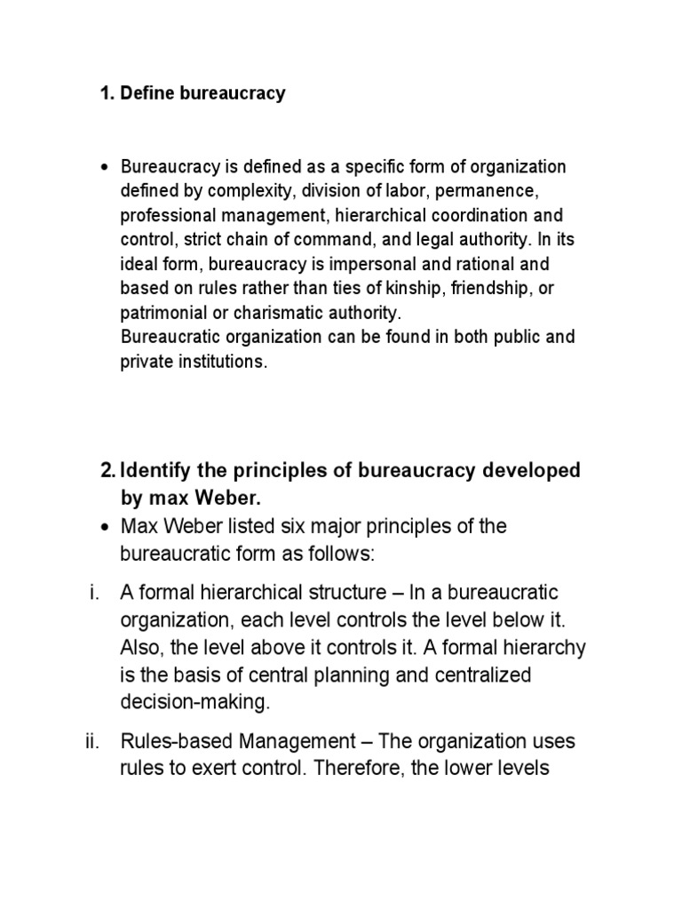 Define Bureaucracy PDF Bureaucracy Business Economics