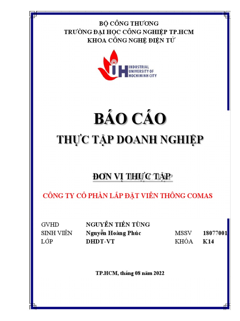 Bao cao thuc tap doanh nghiep don vi thuc tap cong ty co phan lap dat