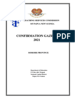 Confirmation Gazette 2021: Teaching Services Commission of Papua New Guinea