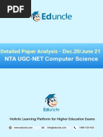 NTA UGC-NET Computer Science: Detailed Paper Analysis - Dec.20/June 21