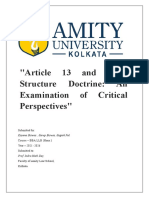 Article 13 and Basic Structure Doctrine: An Examination of Critical Perspectives