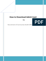 Download CHO Recruitment Admit Card