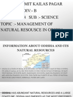 Name:-Nirmit Kailas Pagar STD:-10 Div: - B Roll No: - 28 Sub: - Science Topic: - Management of Natural Resousce in Odisha