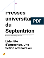 L'identité D'entreprise. Une Fiction Ordinaire Au Service Du Management - Presses Universitaires Du Septentrion